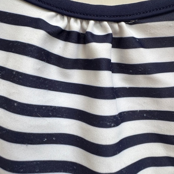 H&M 2-4Y Navy and White Striped Ruffle Sleeve Bikini Top Bathingsuit Swimsuit - Picture 4 of 6